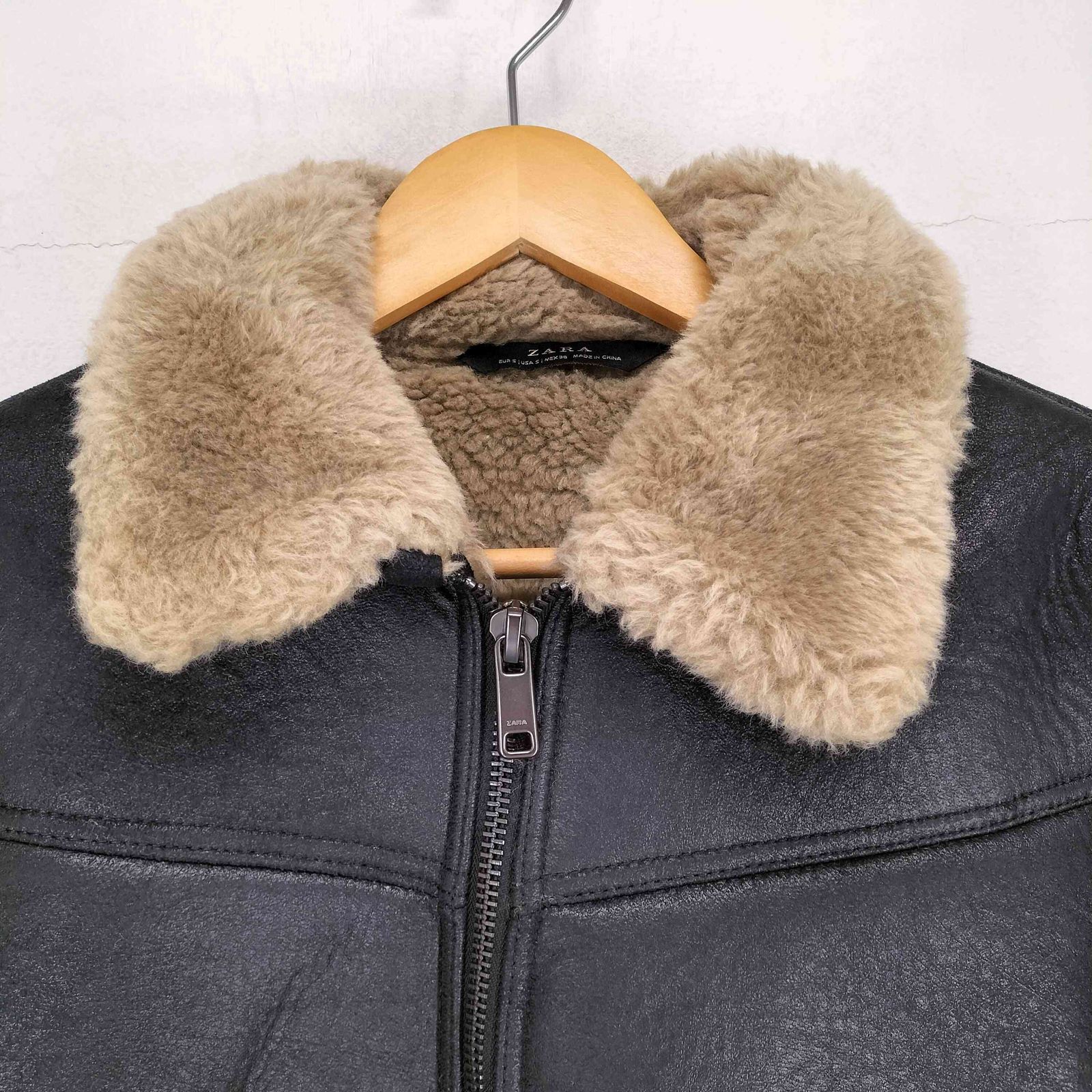 ザラ ZARA エコムートン ボア ジャケット メンズ import：S - メルカリ