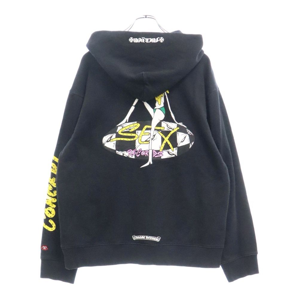 CHROME HEARTS クロムハーツ 21AW×MATTY BOY Sex Records Concept Hoodie マッティボーイ セックスレコードコンセプトフーディ プルオーバーパーカー フーディ ブラック CHROME HEARTS (クロムハーツ) 21AW ×MATTY BOY Sex Records Concept