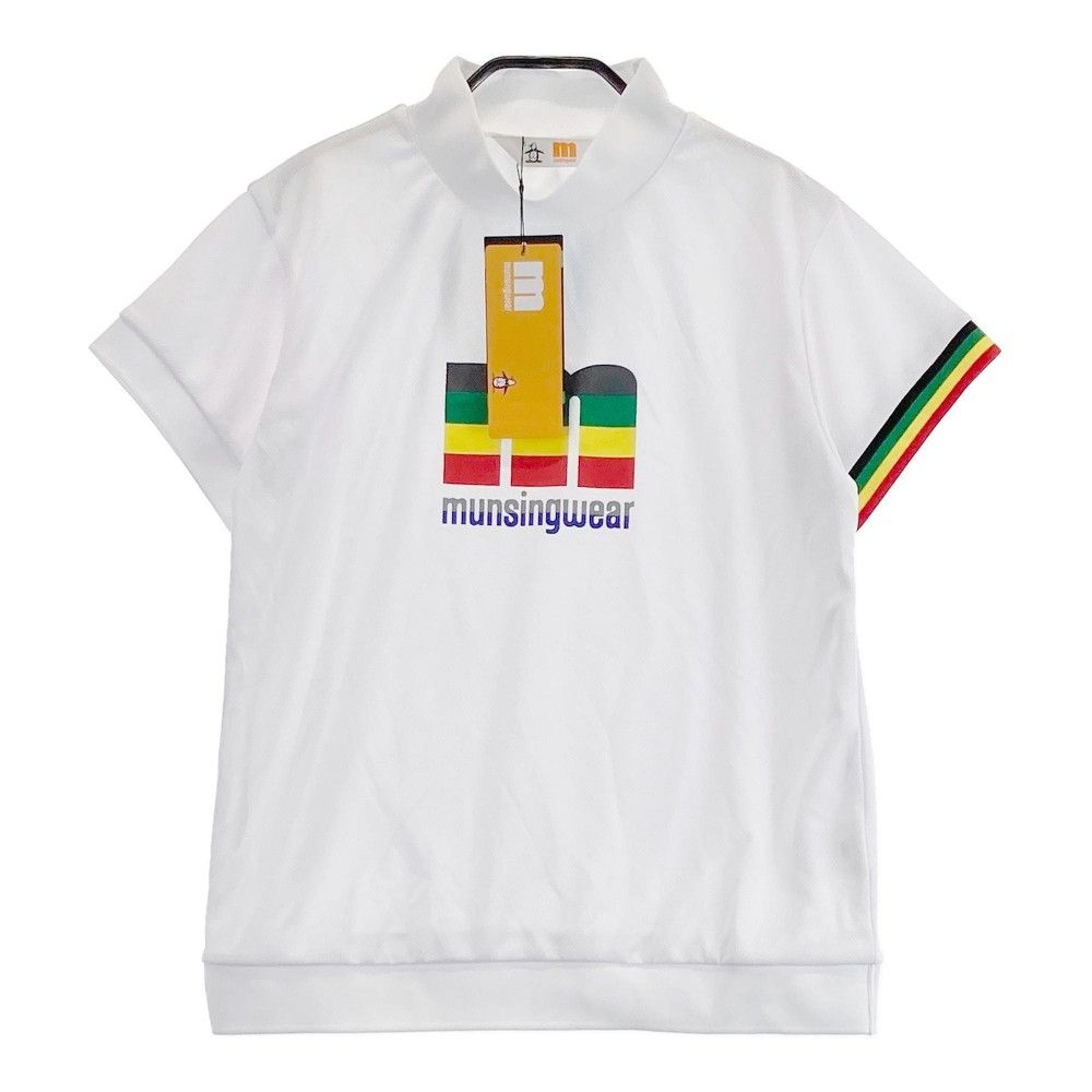 サイズ：S MUNSING WEAR マンシングウェア 2023年モデル ハイネック 半袖Tシャツ  ホワイト系 [240101431127] ゴルフウェア レディース ストスト サイズ：S MUNSING WEAR マンシングウェア 2023年モデル