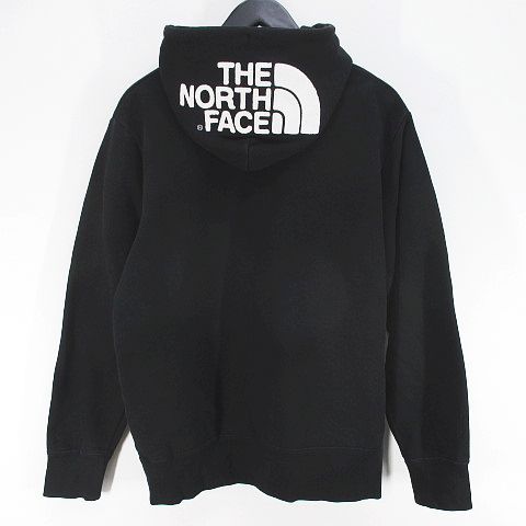 ザノースフェイス THE NORTH FACE NT11930 リアビュー フルジップ フーディー 長袖 パーカー ジャケット M 黒系 ブラック ロゴ 刺繍 裏起毛 リブ