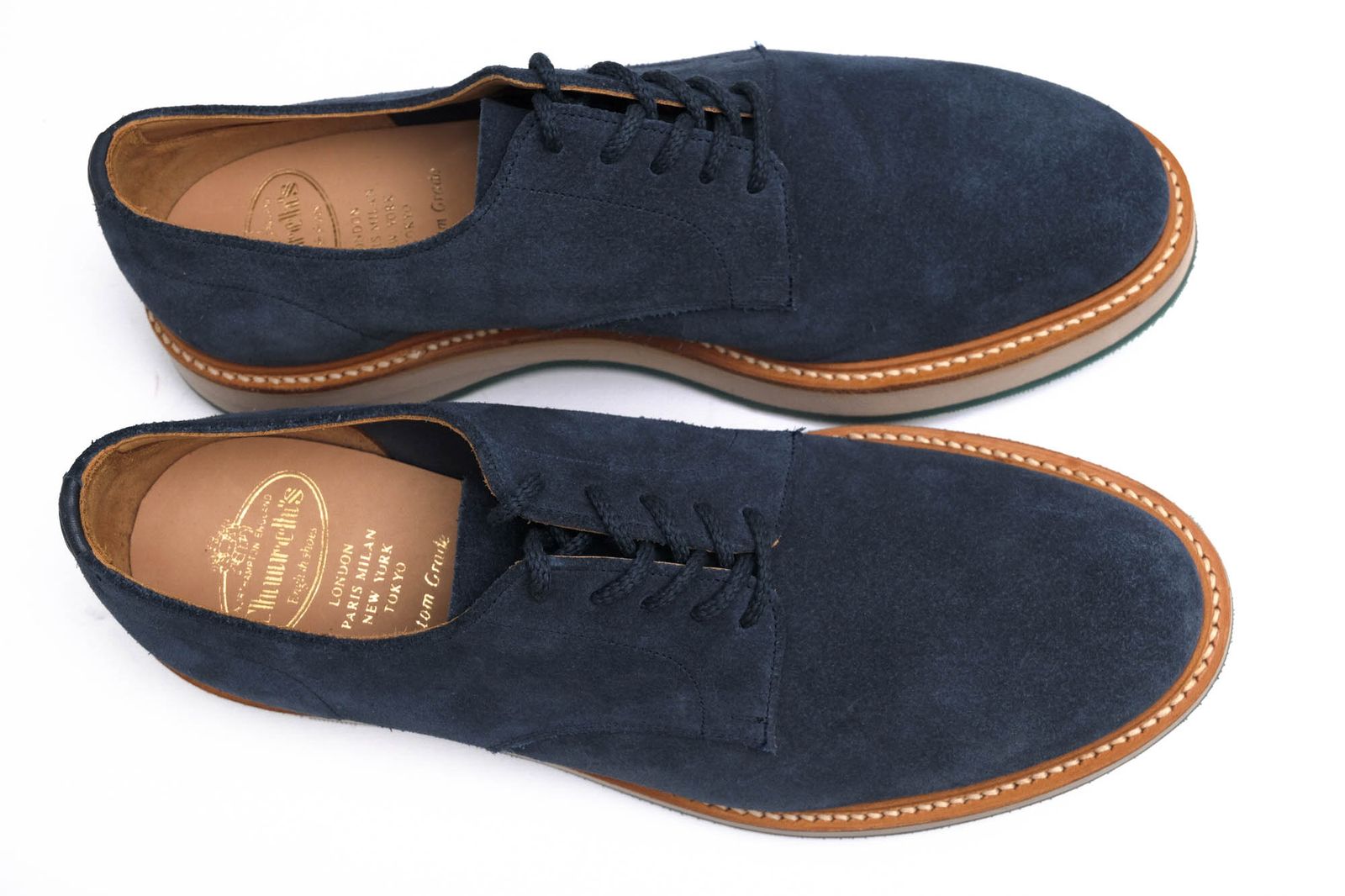 Church's レイトン スエード メンズシューズ 革靴 ベージュ Rinescante Valentiano 本革スウェード プレーントウ ビジネスシューズ