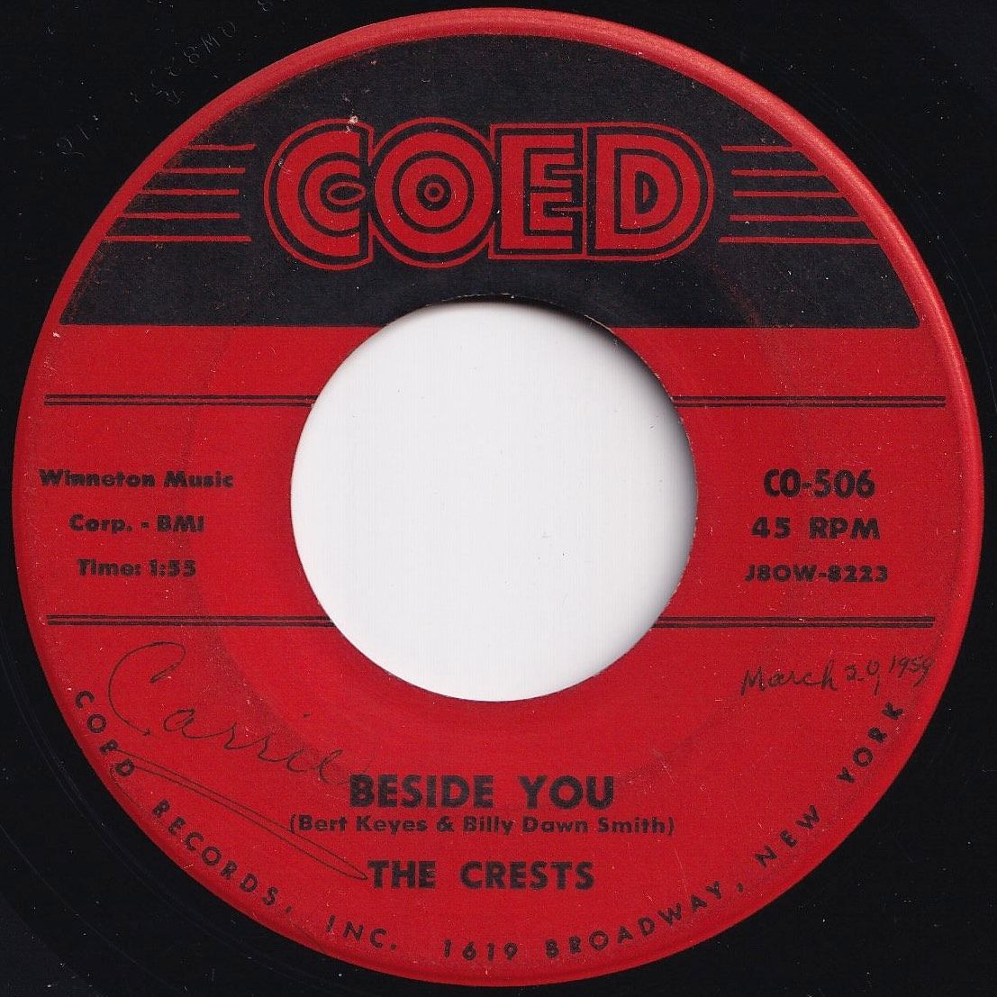 Crests 16 Candles / Beside You Coed US CO-506 205935 R&B R&R