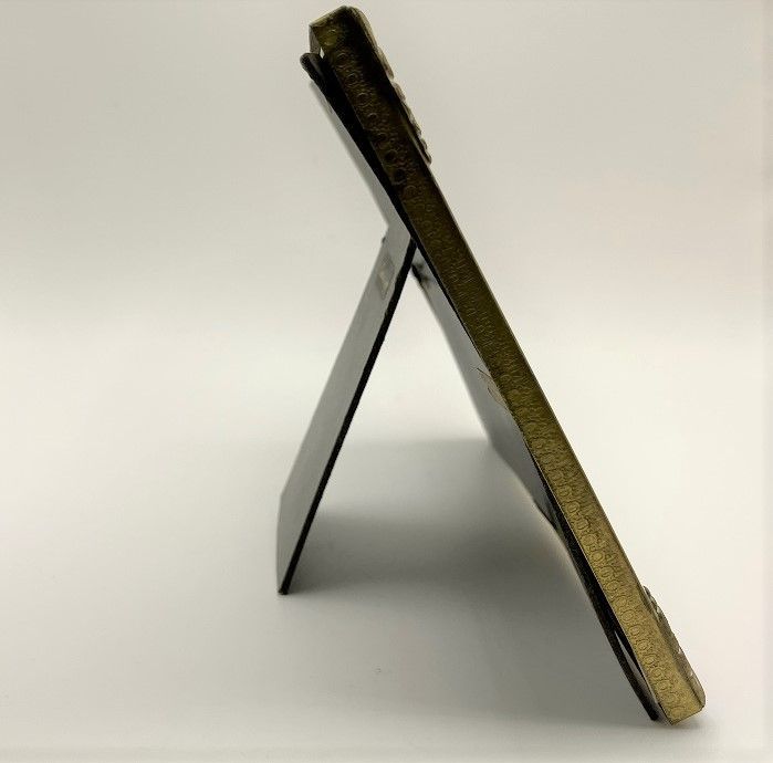 【イタリア】デンマーク製 コンベックスガラス フォトフレーム（シェル柄装飾） アンティーク フォトフレーム コンベックスガラス使用