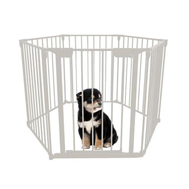 シンセーインターナショナル アイリスプラザ 犬 サークル 折りたたみペットサークル 組み換え自由 6枚セット ホワイト