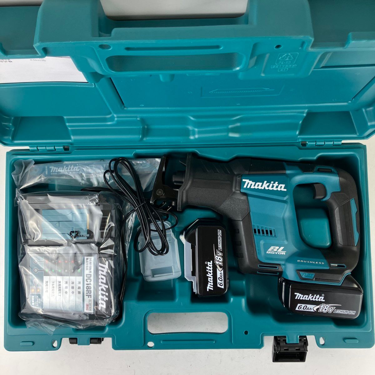ЗЗMAKITA マキタ 18v 充電式レシプロソー バッテリーx2 充電器 ケース付 JR188D ブルー