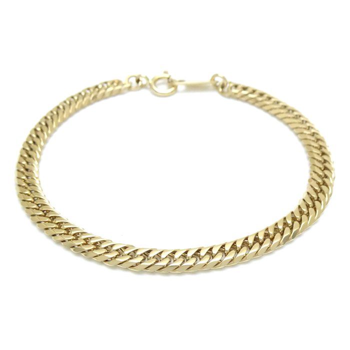 喜平ブレスレット K18YG イエローゴールド 6面 ダブル 18cm 12.2g  