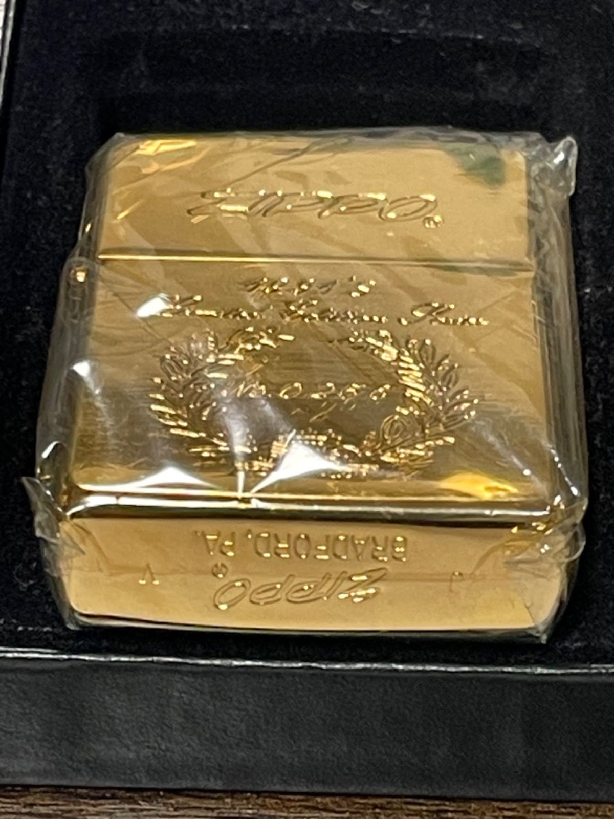 zippo 底面斜体 ロゴ ゴールド 限定品 筆記体 年代物 1989年製 GOLD