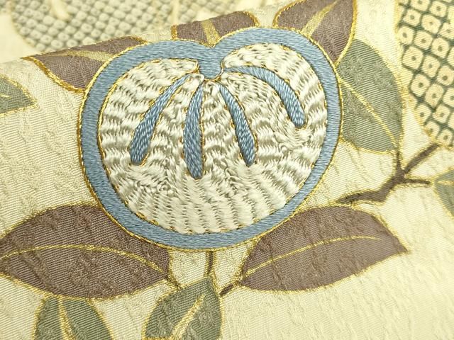 平和屋着物■極上　六通柄袋帯　駒刺繍　橘　金彩　逸品　DZAA9745kh5 平和屋着物□極上 六通柄袋帯 駒刺繍 橘 金彩 逸品 DZAA9745kh5 - メルカリ