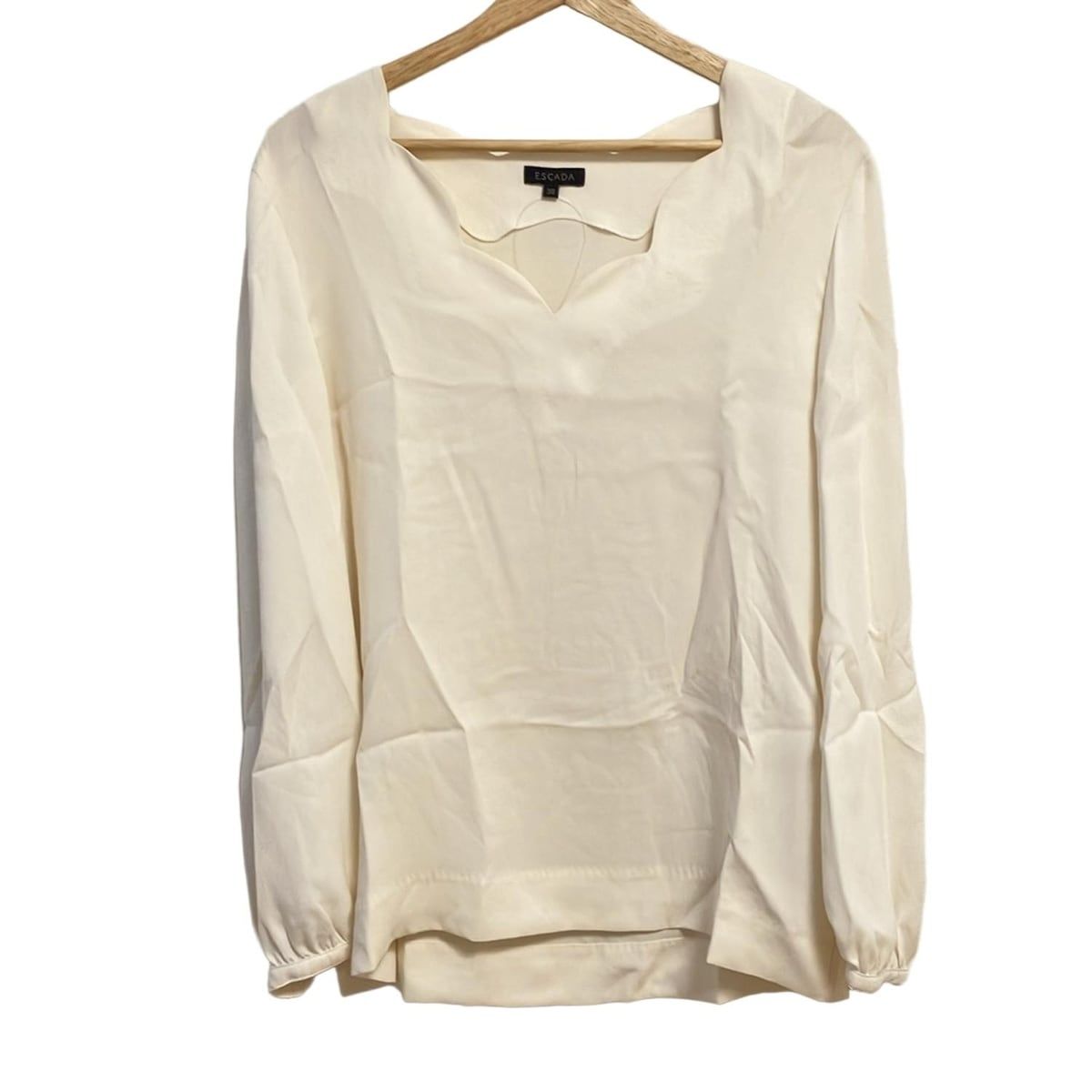 ヴィンテージ☆ESCADA エスカーダ☆総柄 長袖 シルクシャツ☆36