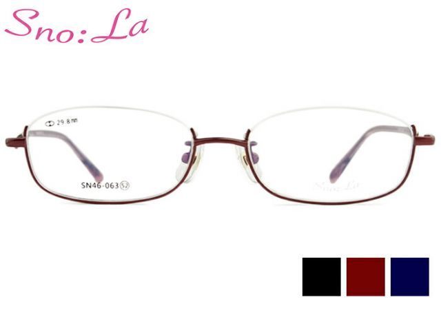 スノーラ Sno:La SN46-063 3color アンダーリム レディース 伊達 度付き 老眼鏡 遠近両用 メガネ めがね 眼鏡 新品 送料無料 5217