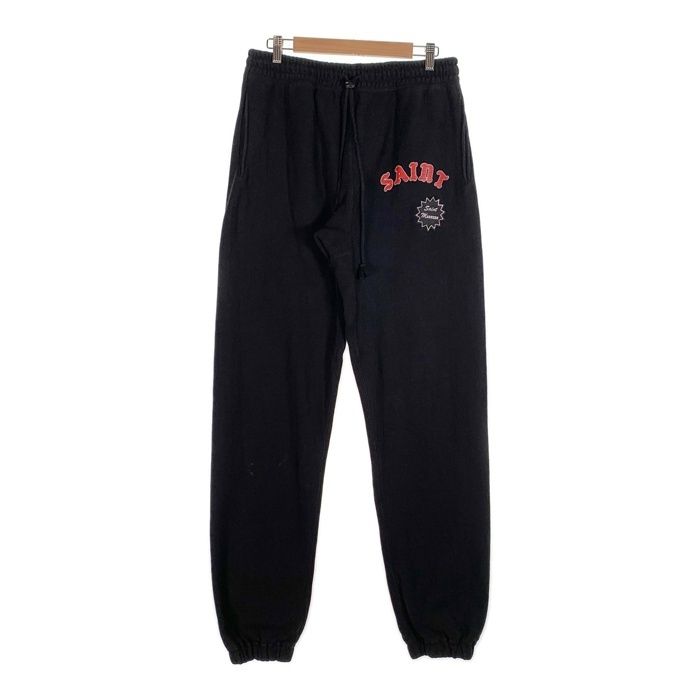 SAINT Mxxxxxx セントマイケル 24SS SWT PNT ARCH SAINT スウェットパンツ アーチロゴプリント ワッペン ブラック SM-YS8-0000-044 Size M SAINT Mxxxxxx セントマイケル 24SS SWT PNT ARCH SAINT スウェット