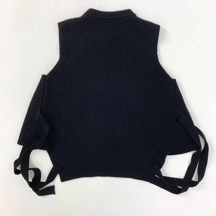 外箱不良宅配便送料無料 ［fashiru］side belt knit vest - 通販