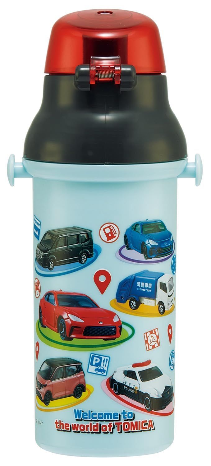 【特価セール】スケーター(Skater) 子供用 プラスチック 水筒 480ml ワンプッシュ開閉 抗菌 子供に優しい 軽量 抗菌加工 日本製 トミカ 25 男の子 PSB5SANAG