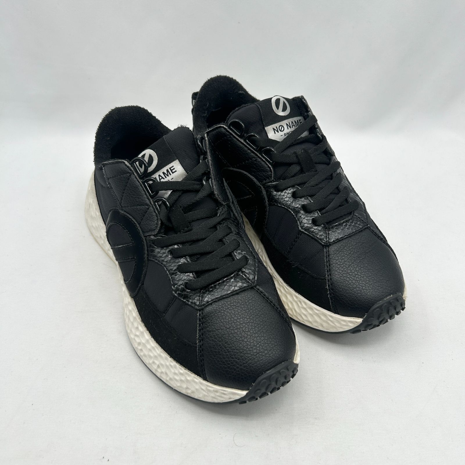オールブラック ALL BLACK 厚底 レースアップシューズ