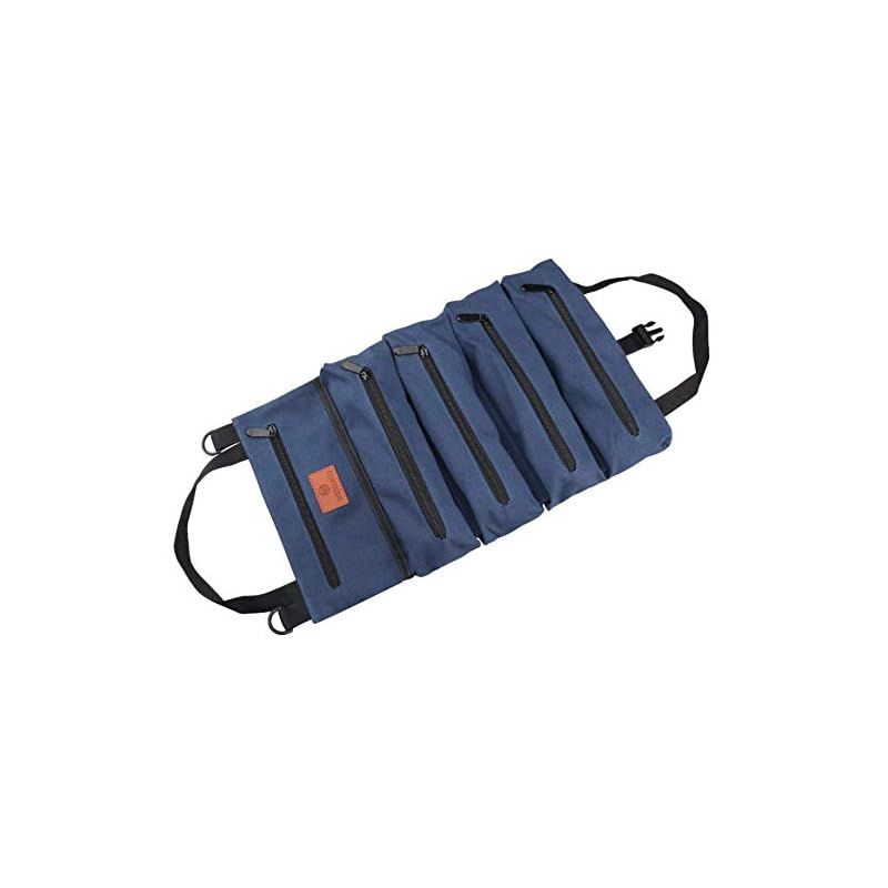 【新着商品】BASSNSSE ツールバッグ ロール 工具袋 5つポケット 工具ケース 工具差し入れ 多目的ツールロール レンチロールポーチ ツールケース 工具収納用 折りたたみ可能 大容量 キャンバス