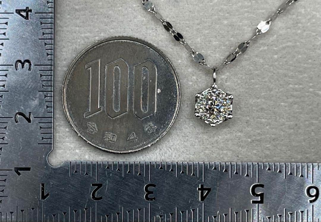 JQ345☆高級 ESTELLE ダイヤモンド0.31ctプラチナネックレス