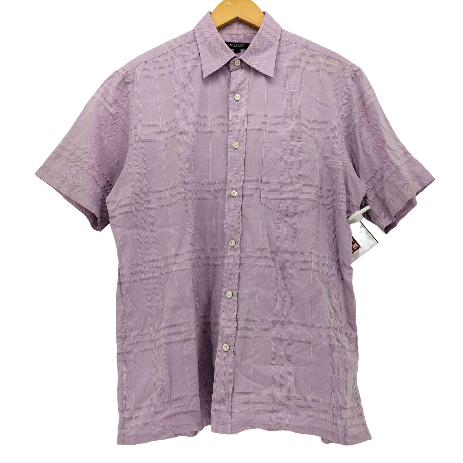 バーバリーロンドン BURBERRY LONDON チェック柄 ポケット S/S シャツ メンズ import：L 