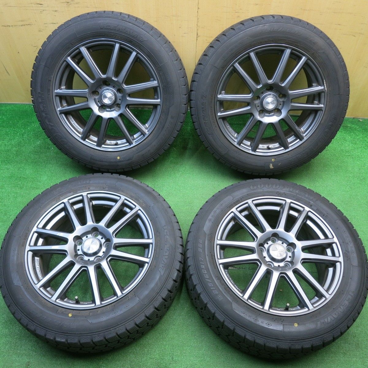 バリ溝 21年 キレイ 9分 スタッドレス 215|60R17 グッドイヤー アイスナビ7 dP devotion dPデボーション 17インチ PCD114.3|5H 5042002TNス