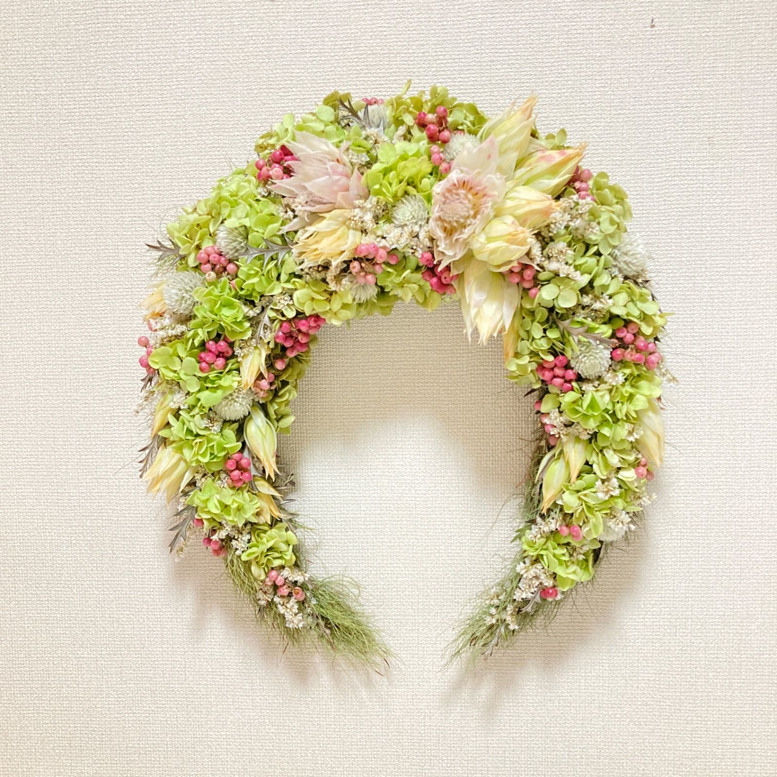 幸せを運ぶアナベル馬蹄リース　セルリア 幸せを運ぶアナベル馬蹄リース セルリア - メルカリ