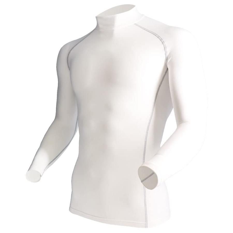 おたふく手袋 冬用インナー 長袖 ハイネック 保温 起毛 コンプレッション 吸汗速乾 メンズ JW-170 ホワイト S 5枚組