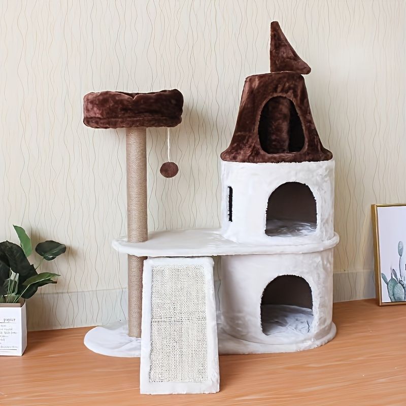 キャットタワー 木製 据え置き 組み立て簡単 爪とぎ ふわふわ かわいい 高品質 キャットツリー 猫 小型猫 中型猫 大型猫 ペット用品 猫用品 ペットハウス 冬 夏 ストレス解消 運動不足