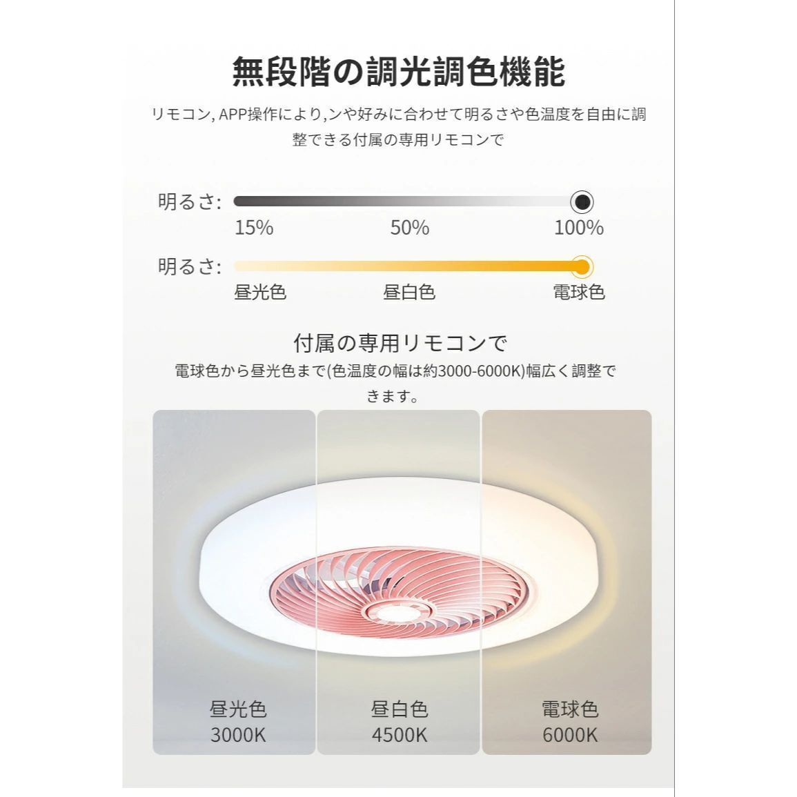 シーリングファンライト LED シーリングファン 調光調色 シーリングライト 8畳 10畳 おしゃれ 北欧 ファン付き照明 薄型 6段階風量調節 風