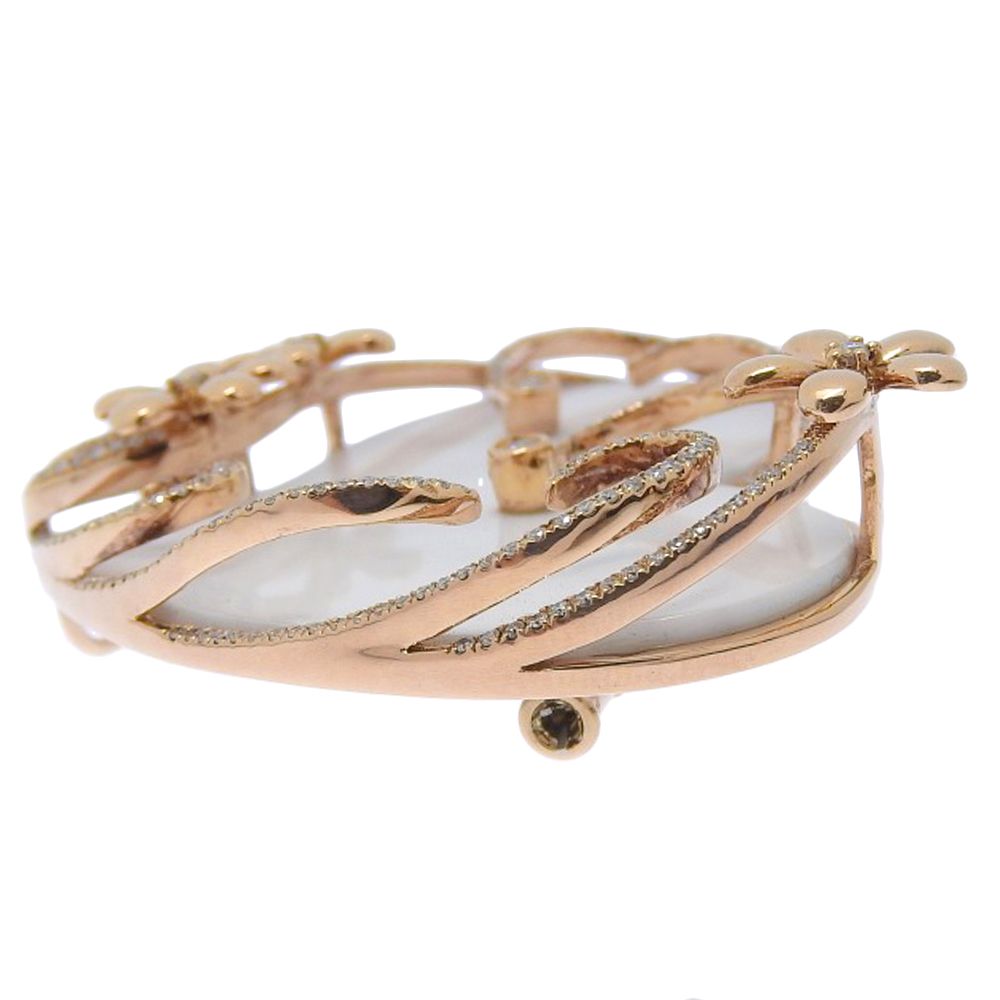 本物保証】 鑑付 新品同様 ハートモチーフ ブローチ 17.0g K18PG  