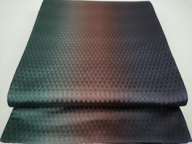 平和屋着物○全通柄袋帯 紬地 総絞り 青海波 正絹 逸品