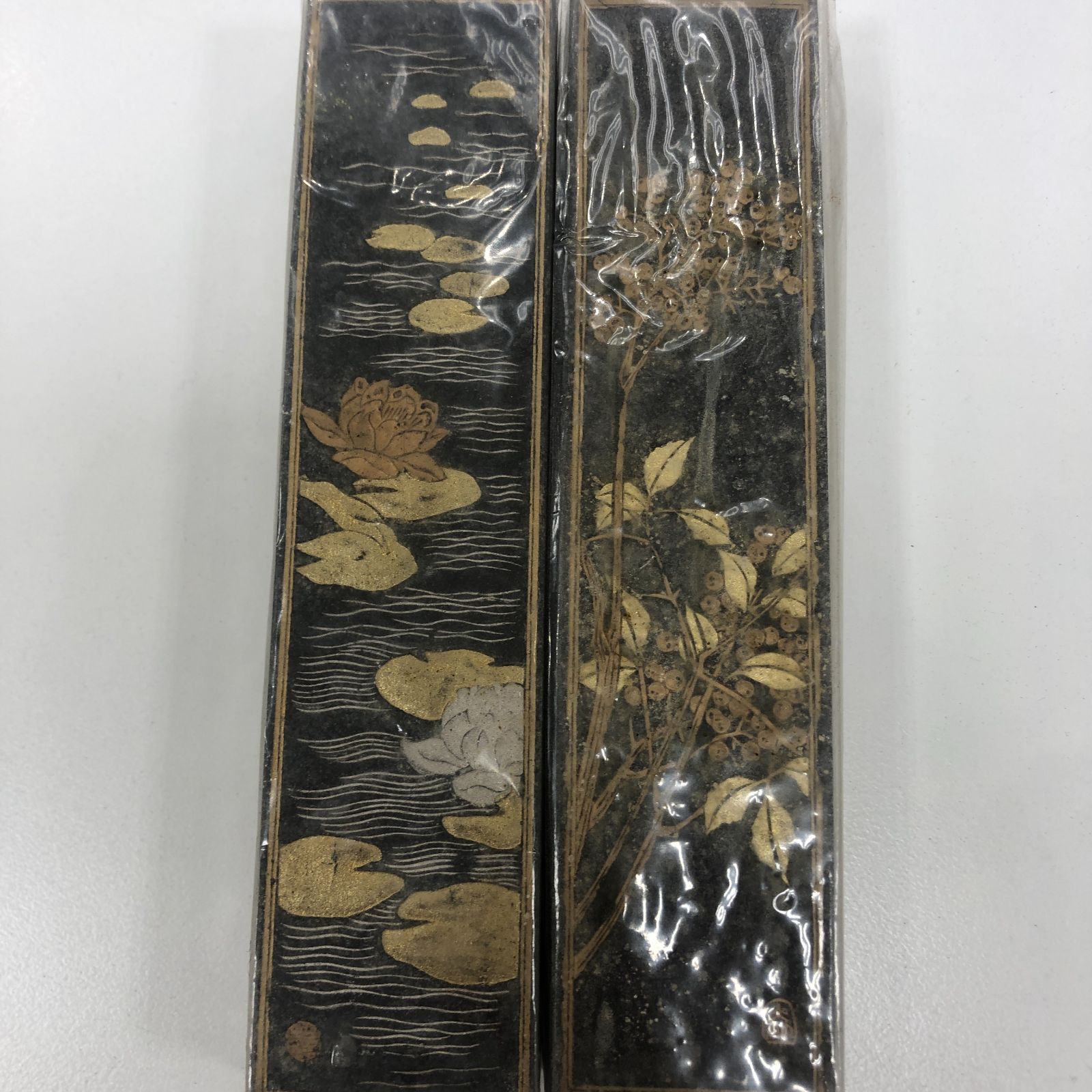 Aフォロー割引あり【アンティーク】百花墨 北京墨汁厰 花柄 中国 古墨 