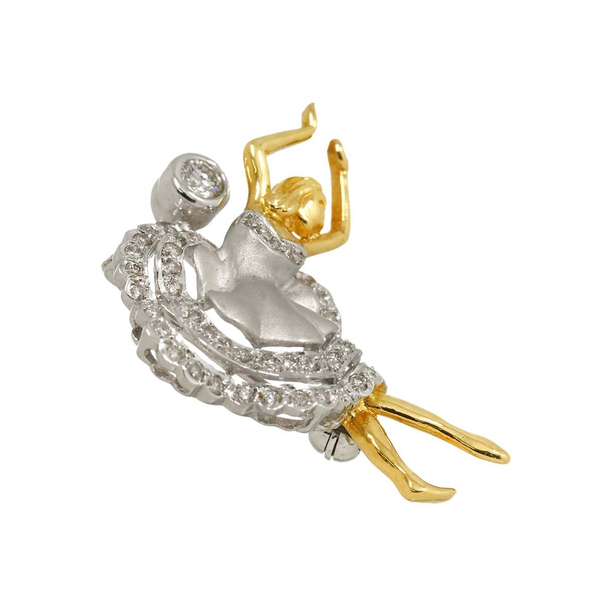 Vintage K18 WGダイヤモンド ブローチ Brooch 約19g Vintage K18 WGダイヤモンド ブローチ Brooch 約19g