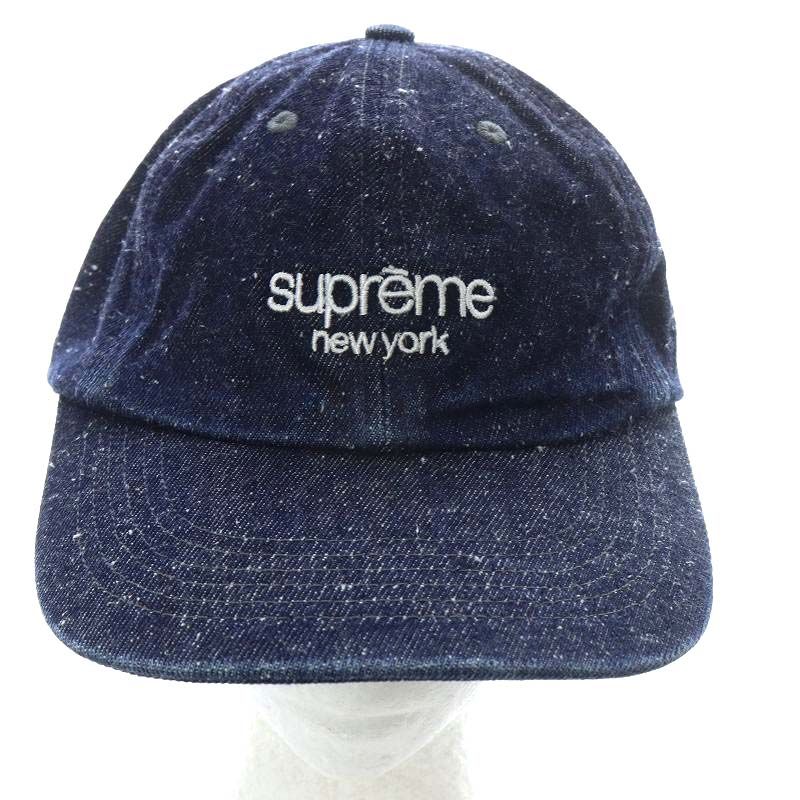 シュプリーム SUPREME 23SS Classic Logo 6-Panel デニム キャップ 帽子 野球帽 ネイビー |YO12 AD