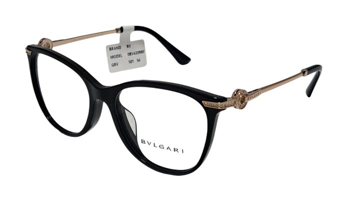 未使用 ブルガリ メガネ 眼鏡フレーム 4209B ブラック 黒 GP ラインストーン レディース 女性向け BVLGARI 伊達眼鏡 - メルカリ