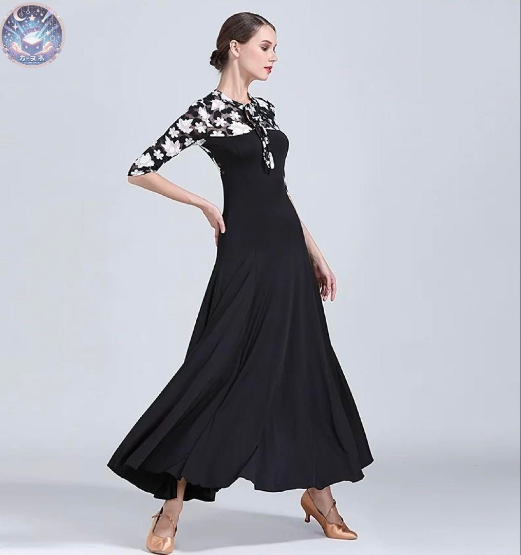 新品未使用 スタンダード練習用ワンピース☆花柄デザイン スタンダード