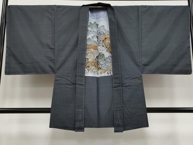 平和屋本店□極上 男性 本場大島紬 アンサンブル 中江絹織物謹製 証紙