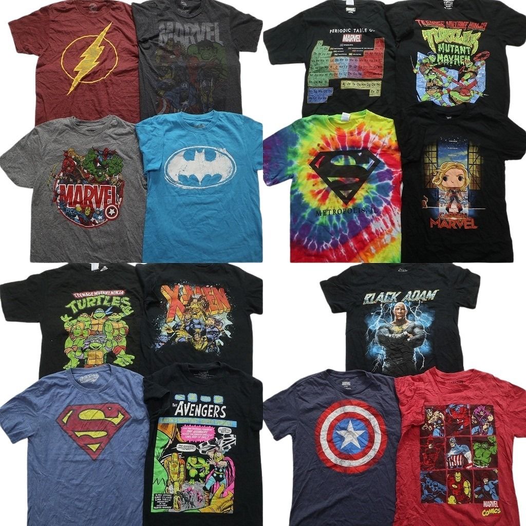 マーベル　DC まとめうり 古着卸 まとめ売り マーベル DCコミック 半袖Tシャツ 15枚セット