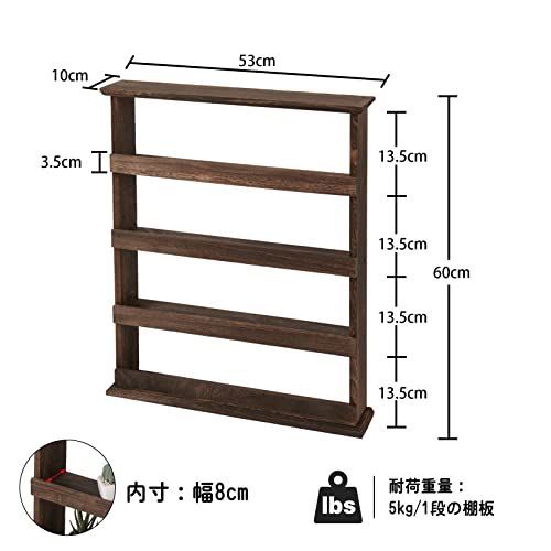 飾り棚　木製 ウッドウォールラック スパイスラック 木製 壁掛け棚 薄型