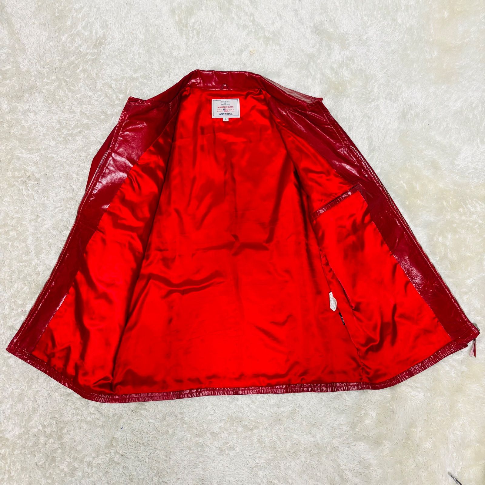 希少カラー AVIREX アビレックス USA製 リアルレザー 赤