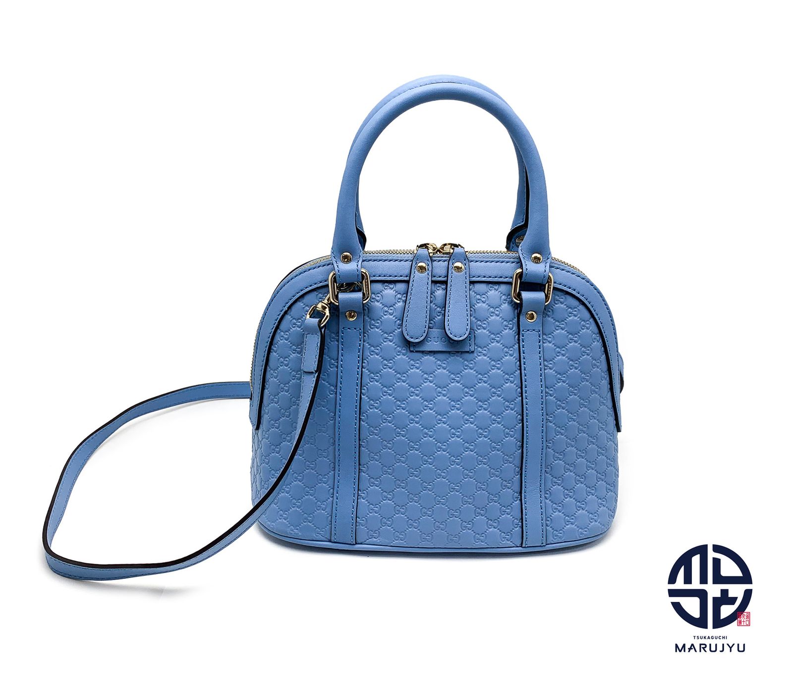 GUCCI グッチ マイクログッチ シマ ブルー 449654 ハンドバック