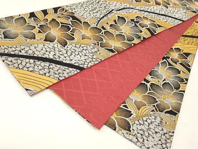 平和屋着物●上質な紬　花織　間道　正絹　逸品　DAAS3785ps 平和屋着物○上質な紬 花織 間道 正絹 逸品 DAAS3785ps