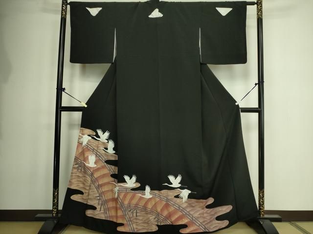 平和屋着物□豪華振袖 飛鶴鉾花文 暈し染め 金彩 やまと