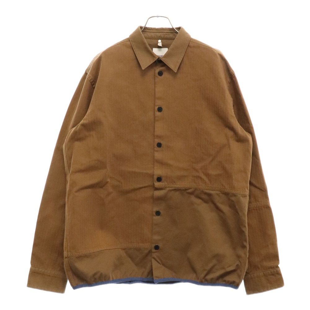 OAMC (オーエーエムシー) 20SS Cascade Panel Shirt OAMQ600884 ヘリンボーン コットン長袖シャツジャケット  ブラウン - メルカリ