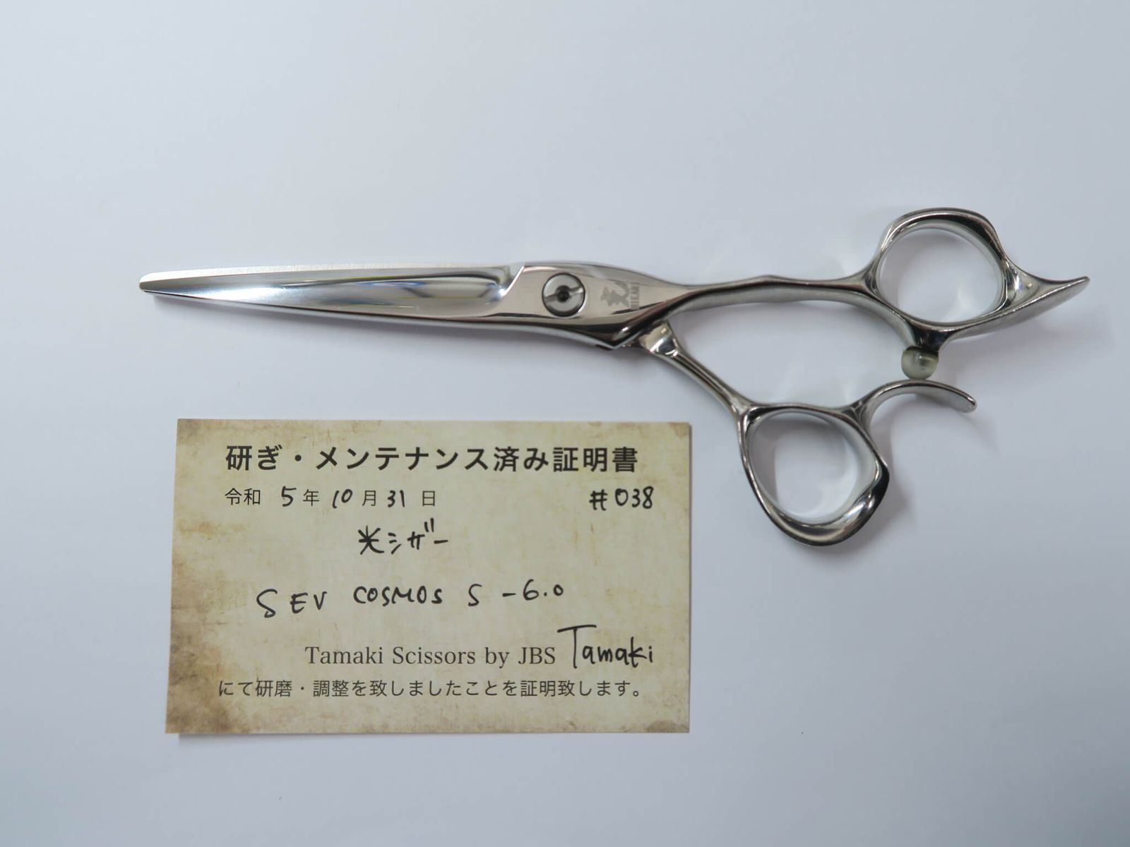 光シザー RAY COSMOS 134 カットシザー 7インチ ハマグリ刃 オフセット