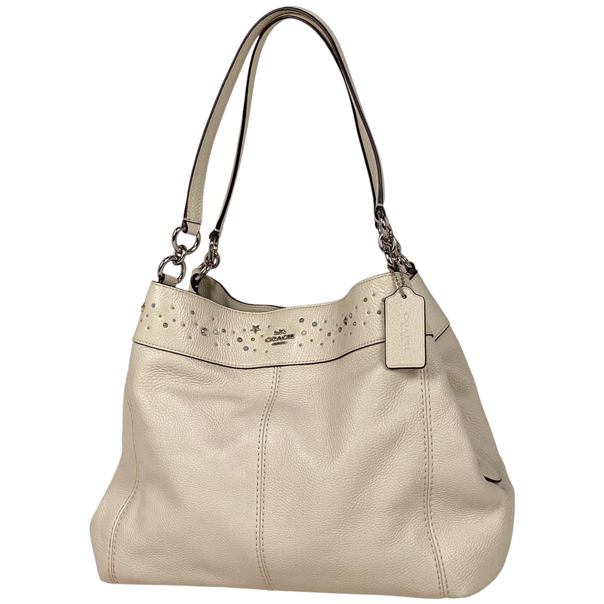 コーチ COACH レキシー トートバッグ ロゴ スタッズ ショルダーバッグ トートバッグ レザー アイボリー F29595 レディース