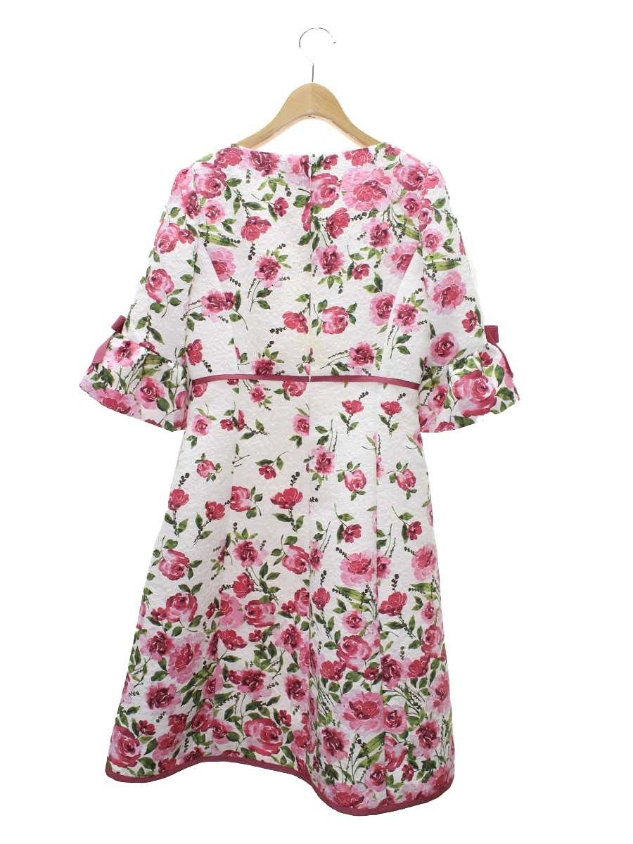 M's GRACY ワンピース 薔薇 オーガンジー ピンク系 エムズグレイシー