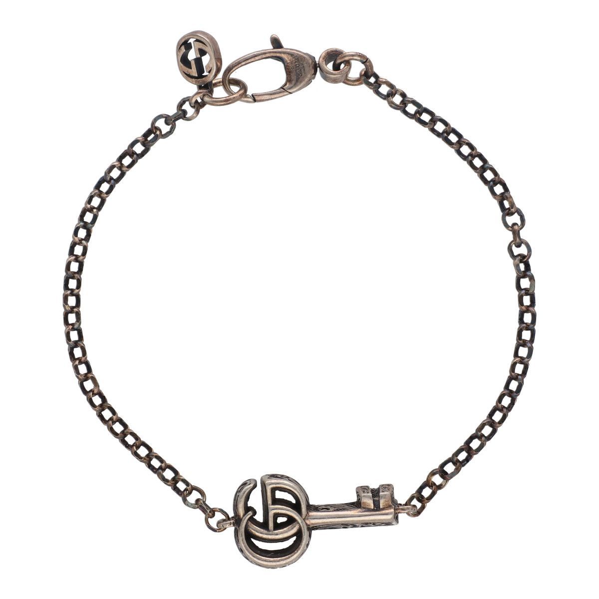 グッチ ブレスレット キー ブレスレット 中古・古着通販】GUCCI (グッチ) シルバージュエリー ダブルG キー