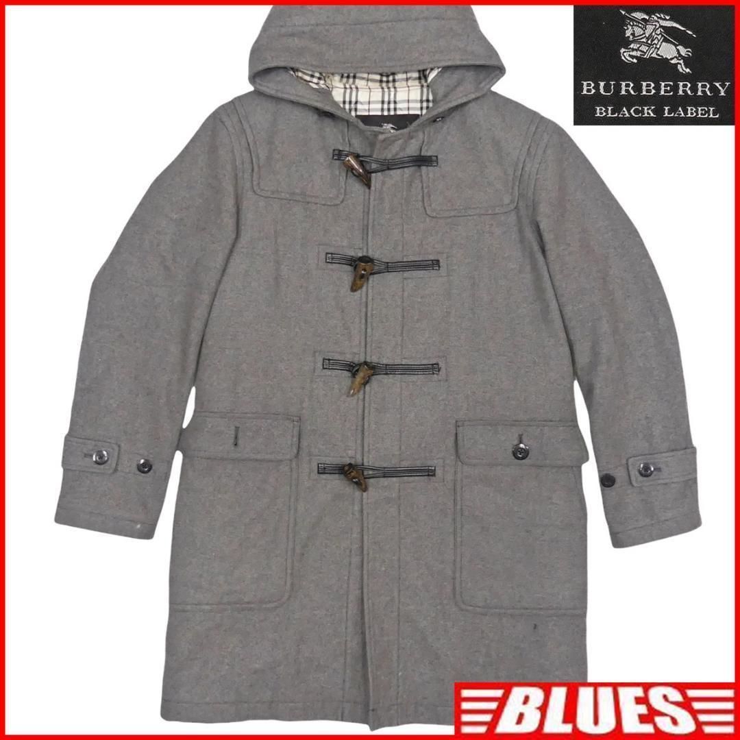 【美品】【Burberry Black Label】グレー ダッフルコート BURBERRY BLACK LABELグレー ダッフルコート ウール Mサイズ