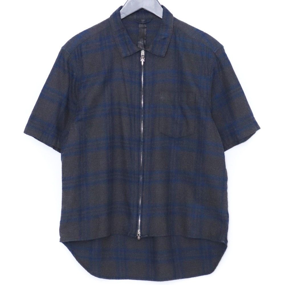 CHROME HEARTS HEYWOOD SS ダガージップチェック半袖シャツ Sサイズ