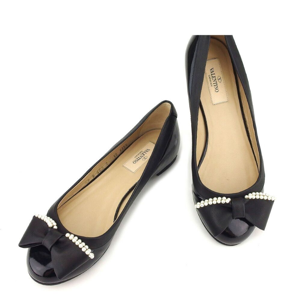 【X'masセール★30%OFF】ヴァレンティノ・ガラヴァーニ Valentino Garavani パンプスリボンモチーフ #35ハーフ ブラック レディース 中古 ヴァレンティノ・ガラヴァーニ Valentino Garavani パンプス リボン