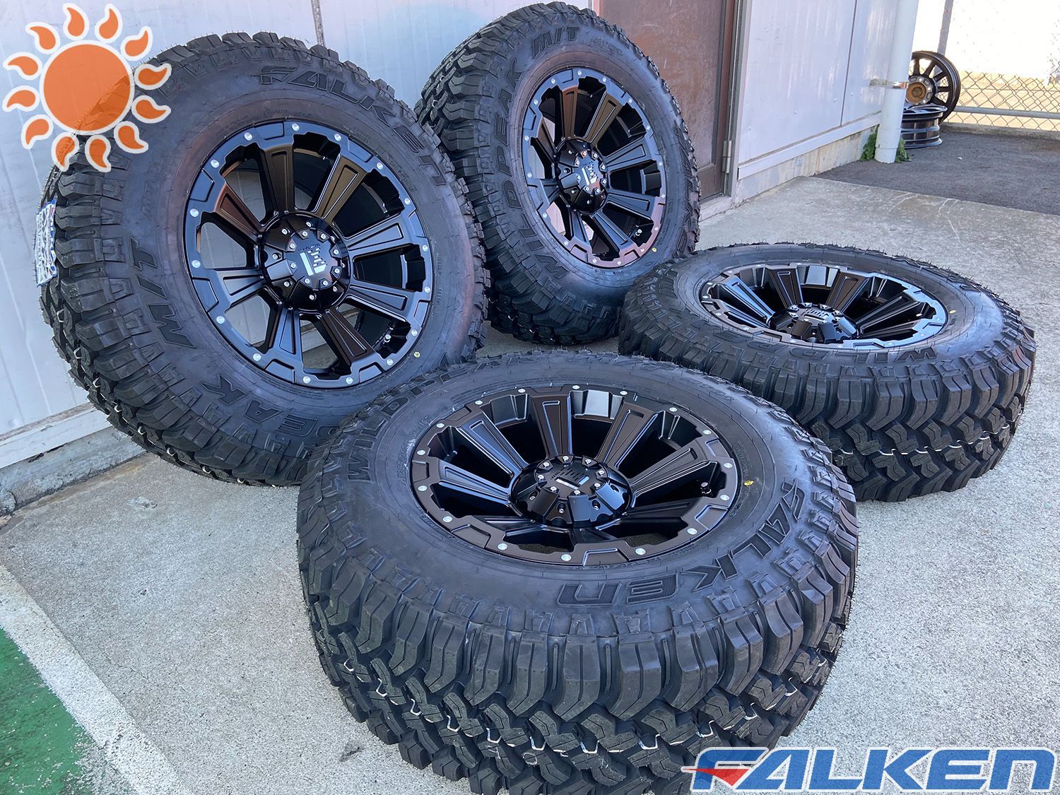 タイヤホイールセット 17インチ JLラングラー JKラングラー ファルケン ワイルドピーク MT01 マッドタイヤ 265|70R17 or 285|70R17 LEXXEL DeathRock ノーマル車高装着OK 4本セット 1台分