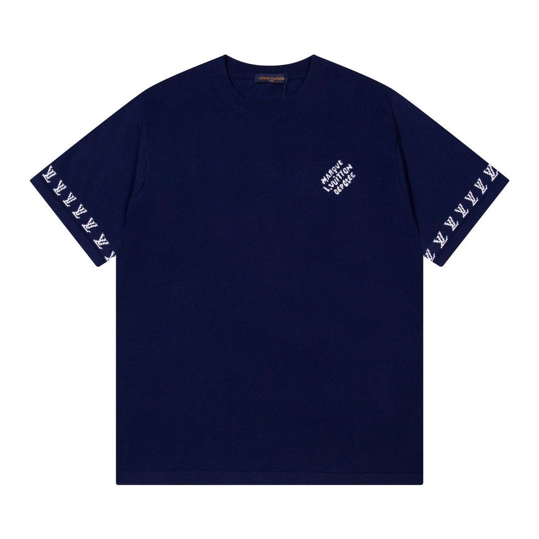 国内発☆【LOUIS VUITTON】LVロゴ ジャカードTシャツ 今日特価】Louis Vuitton アルファベットリリーフジャガード